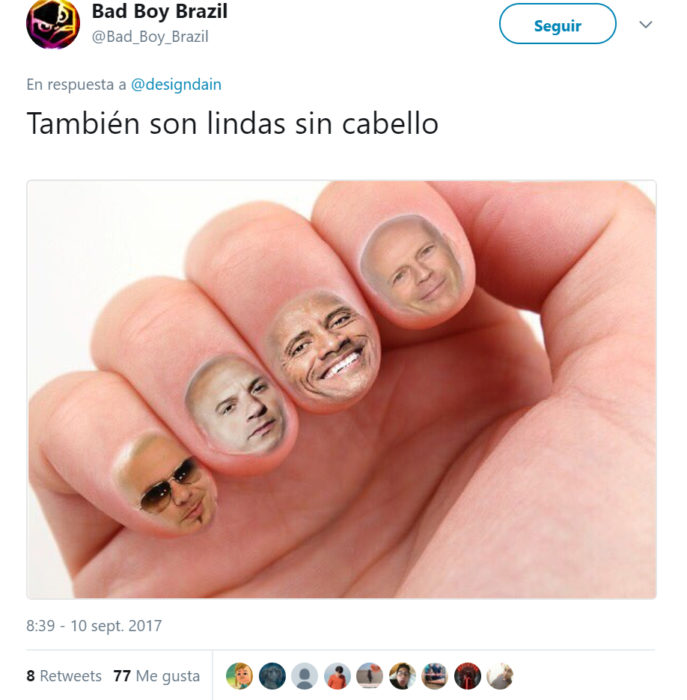 Comentarios en Twitter sobre las uñas de una chica 