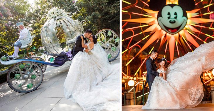 Esta pareja alquiló Disneyland para celebrar su boda; cada detalle parece haber salido de un cuento de hadas