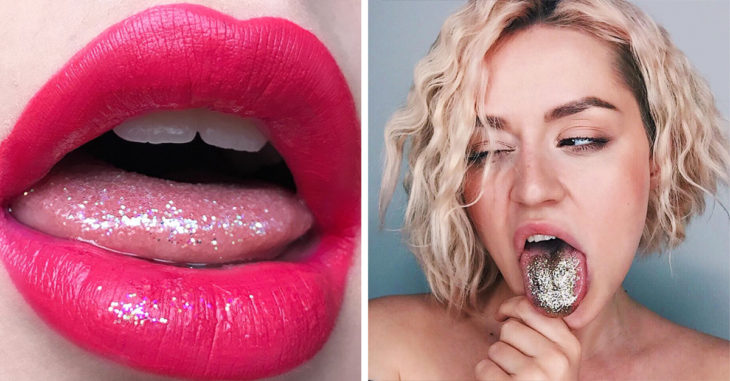 Brillo en la lengua, una tendencia en Instagram que no deberías seguir