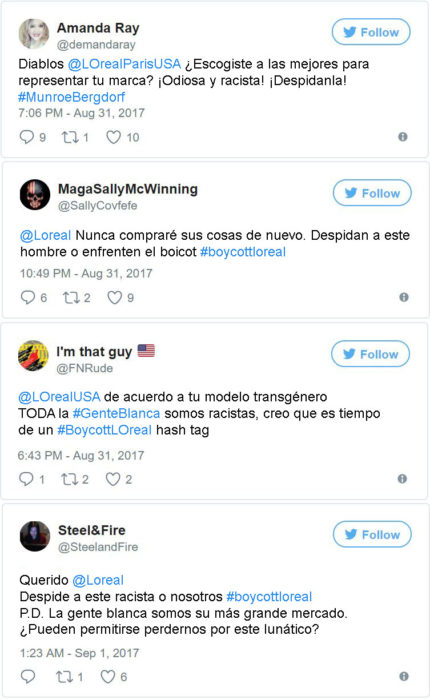 comentarios negativos de modelo transgenero despedida