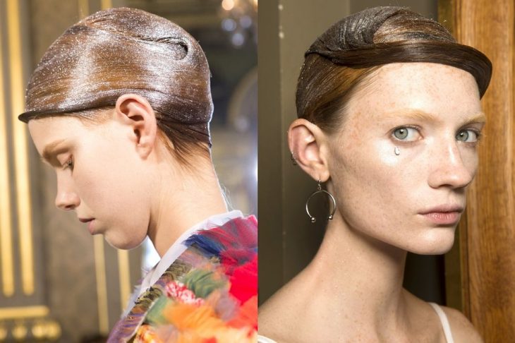 Cabello peinado con glitter - Thom Browne