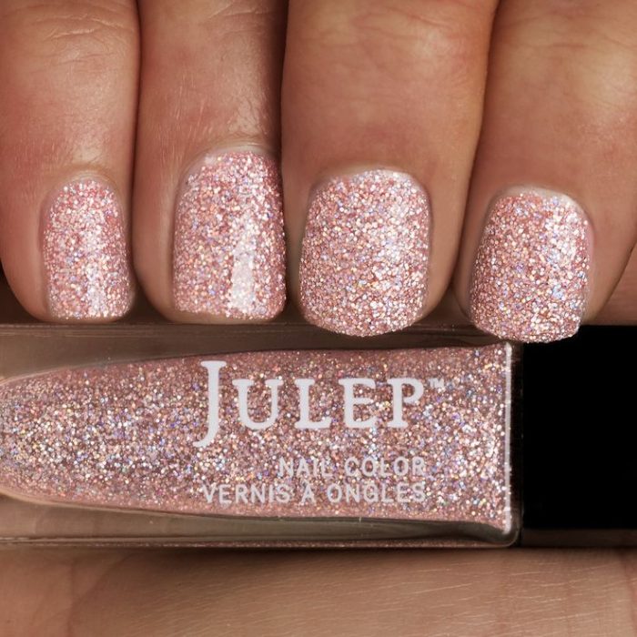 rosa con glitter