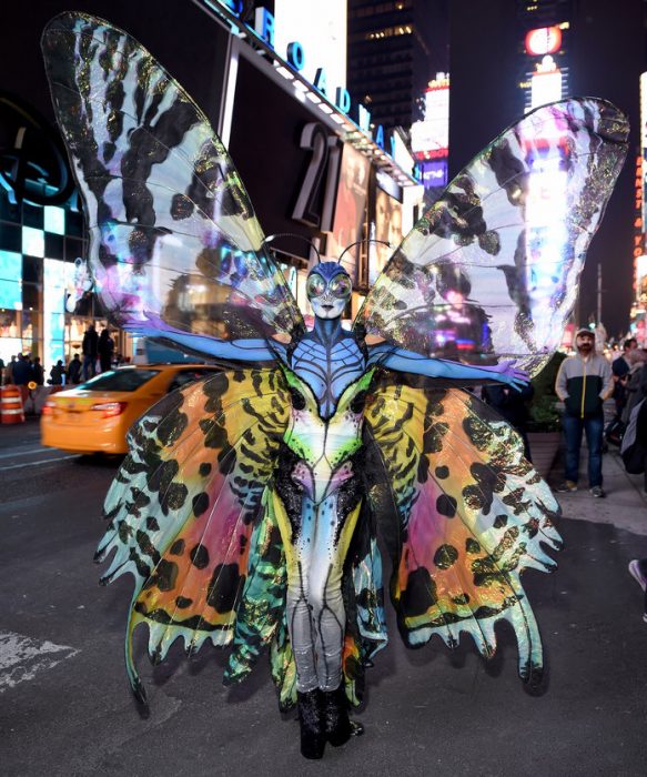 Heidi Klum Gives Times Square Visitors A Sneak Peek Of Her Halloween Costume Before Hosting Her Annual Party At TAO Downtown Sponsored By Moto X