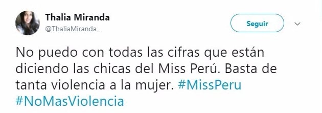 Twit sobre Miss Perú 2917