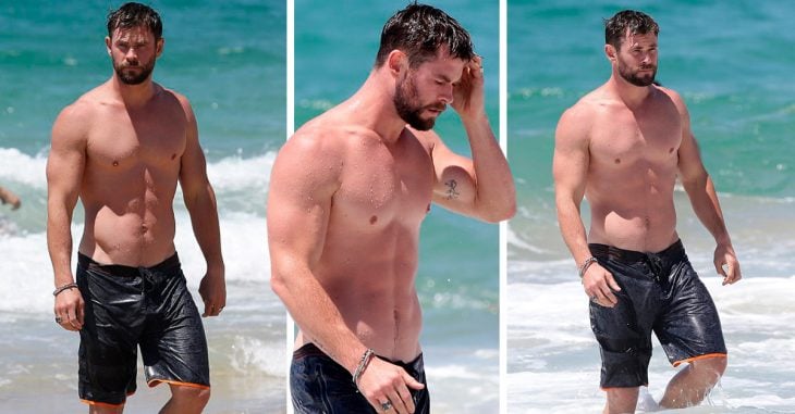 Chris Hemsworth en la playa es como estar en el cielo
