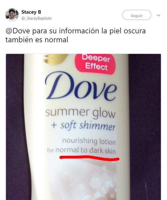 Comentarios en twitter sobre el anuncio racista de Dove 