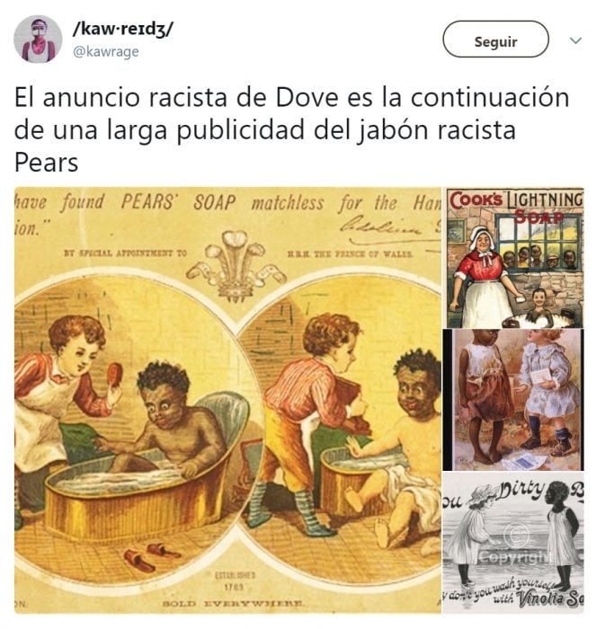 Comentarios en twitter sobre el anuncio racista de Dove 