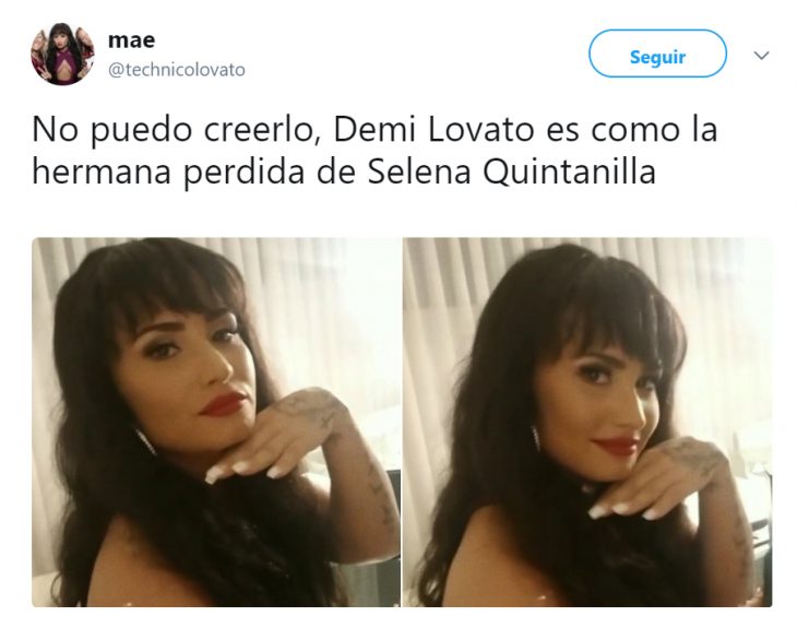 Comentarios en Twwiter sobre Demi Lovato disfrazada como Selena Quintanilla 