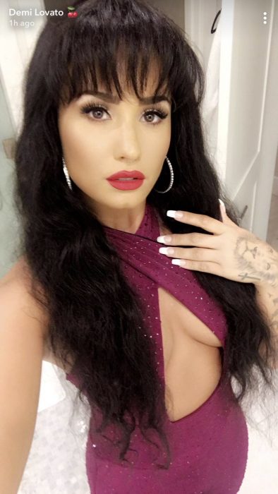 Demi Lovato disfrazada como Selena Quintanilla 