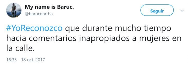 Comentarios en twitter acerca de la campaña Yo reconozco