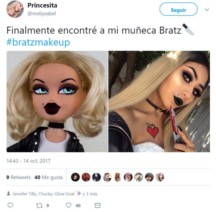 Mujeres de Twitter maquillándose como las muñecas Bratz 