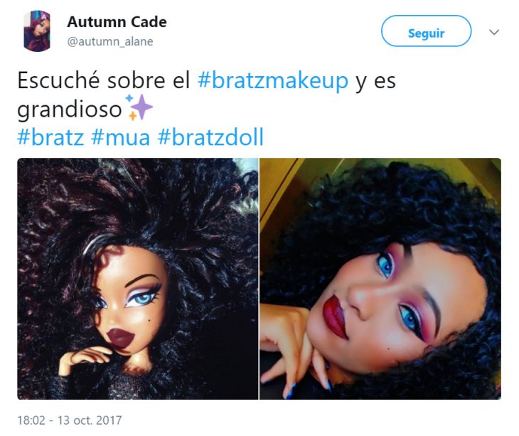 Mujeres de Twitter maquillándose como las muñecas Bratz 