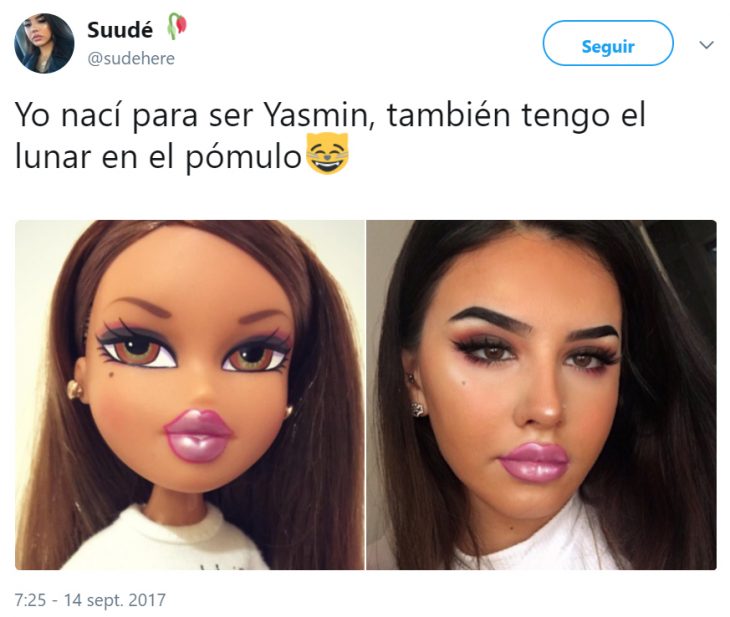 Mujeres de Twitter maquillándose como las muñecas Bratz 