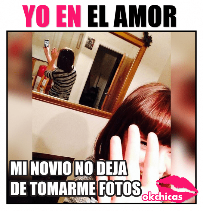 chica tomandose fotos