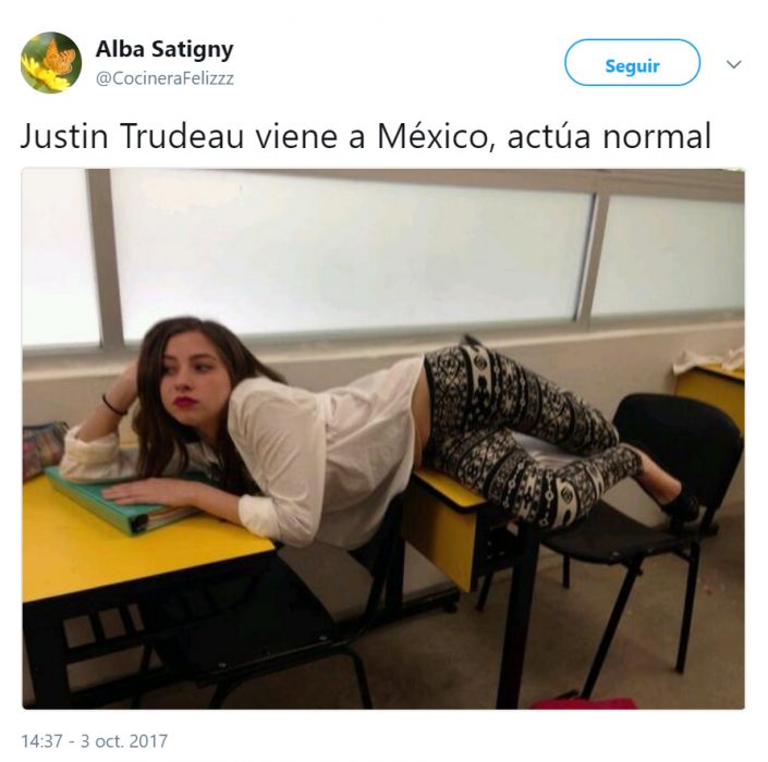 Memes de twitter que describen la visita de Trudeau a México 