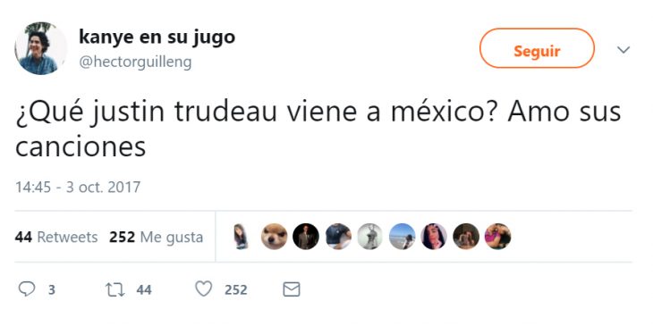 Memes de twitter que describen la visita de Trudeau a México 