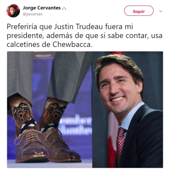 Memes de twitter que describen la visita de Trudeau a México 