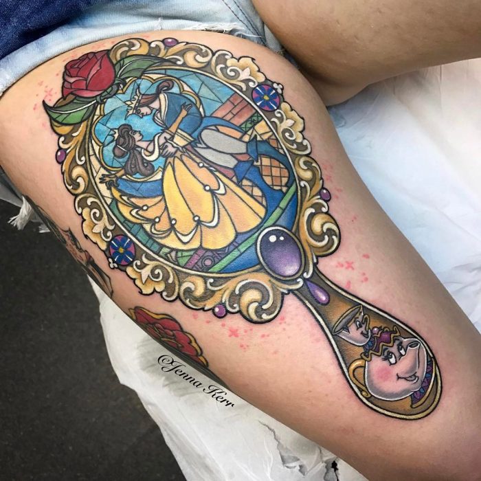 tatuaje de la película la bella y la bestia 