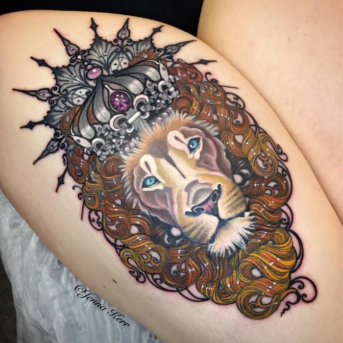 tatuaje de león
