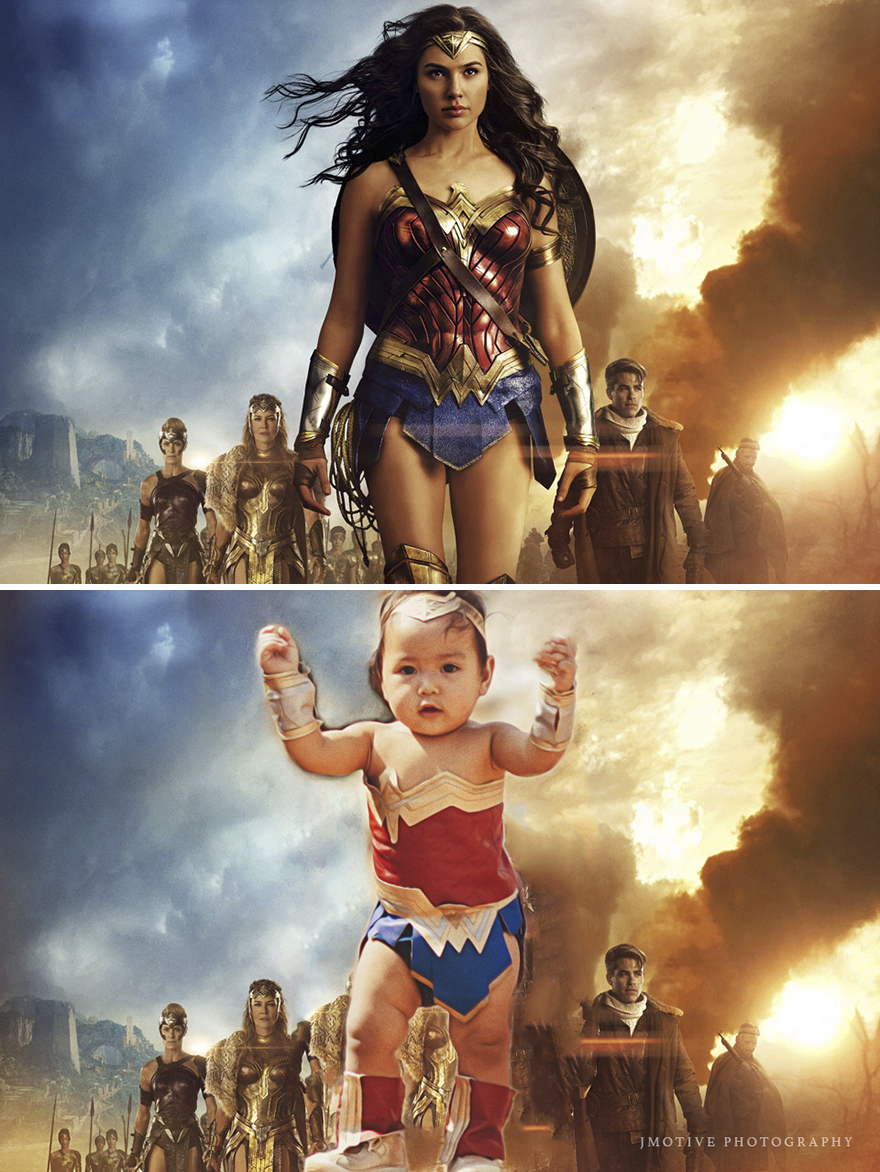 Transformo a su hija en la Mujer Maravilla para photoshoot Transformo a su hija en la Mujer Maravilla para photoshoot