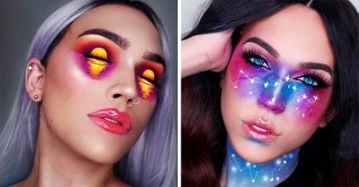 Crea obras de arte usando solo maquillaje; puede pintar desde paisajes hasta efectos 3D