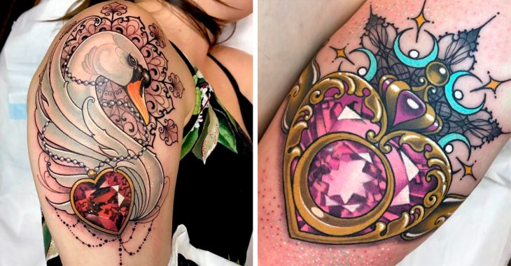 17 Increíbles tatuajes de diamantes que te harán mostrar tu lado más glamuroso