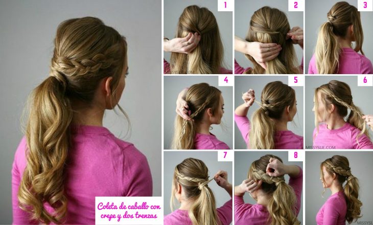 cola de cabello con trenzas