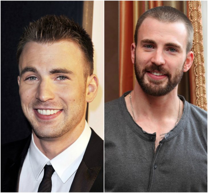 12. Chris Evans sin y con barba