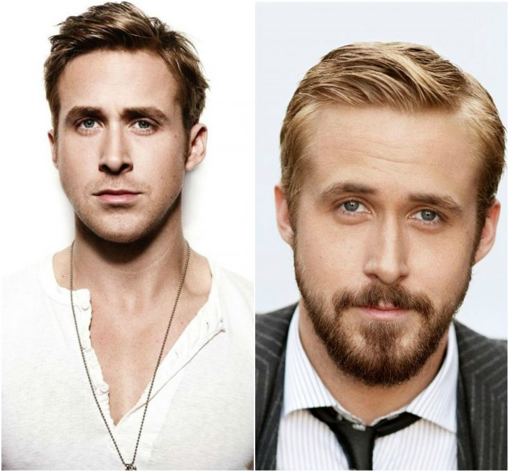 17. Ryan Gosling sin y con barba