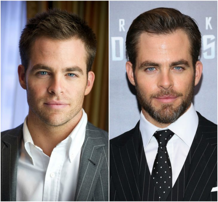 3. Chris Pine sin y con barba