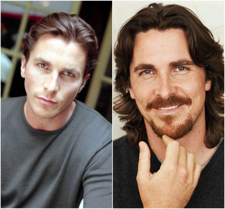 8. Christian Bale sin y con barba