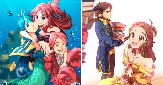 Artista recreó a iconos personajes Disney al estilo anime, el resultado es encantador