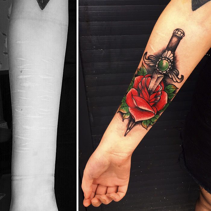 tatuaje de rosa roja