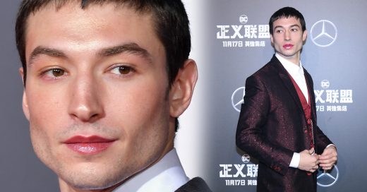 Ezra Miller usa un labial de Fenty Beauty en la premier de Justice League y le queda genial