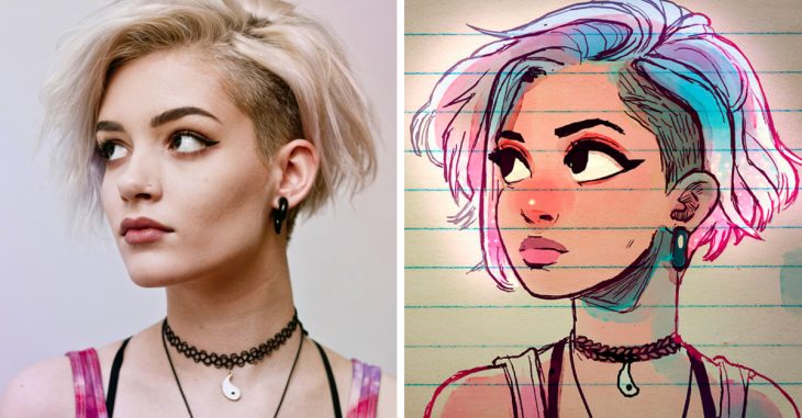 Ilustraciones de personas que se convirtieron en personajes animados