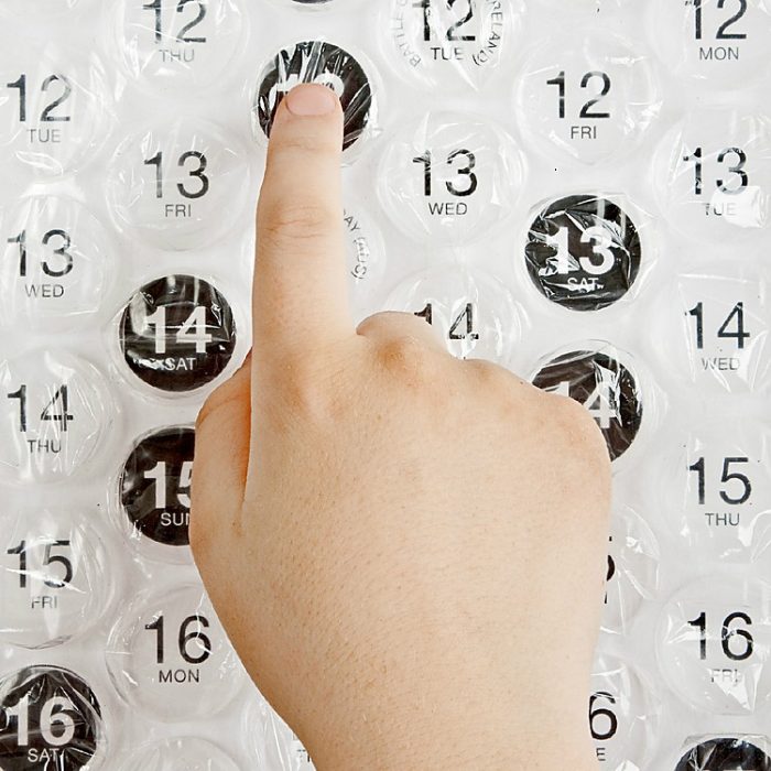 calendario de burbujas 