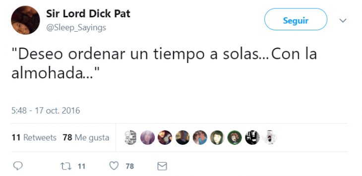 Comentarios en twitter sobe un chico que habla dormido