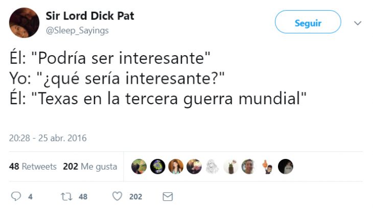 Comentarios en twitter sobe un chico que habla dormido 