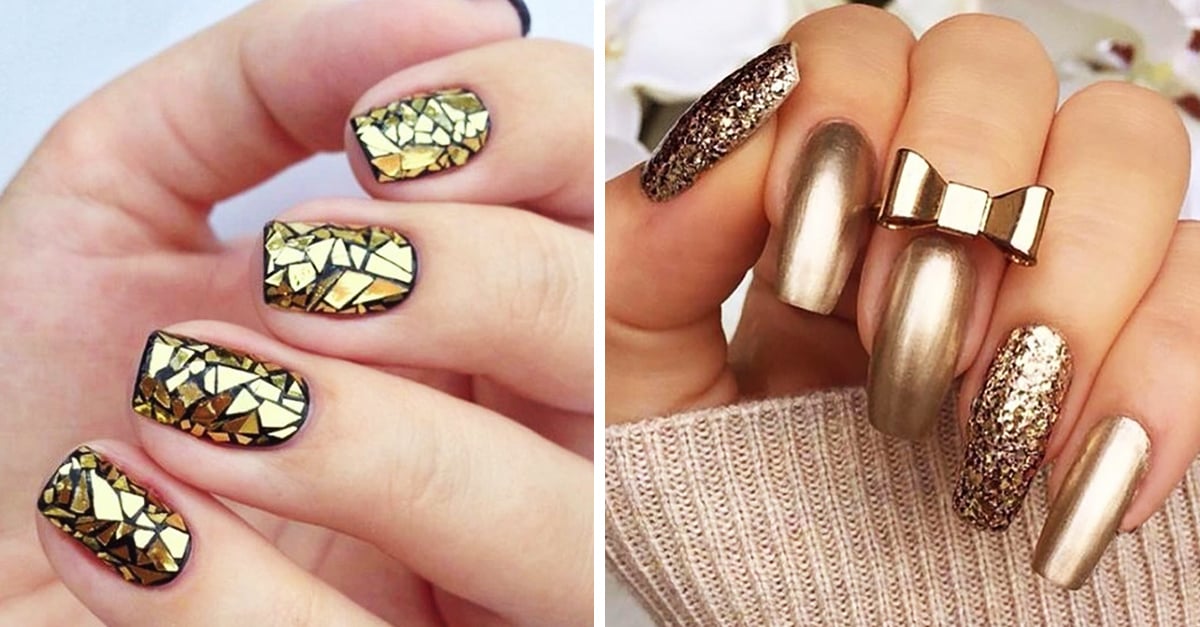 20 Diseños dorados en uñas para que tus manos deslumbren