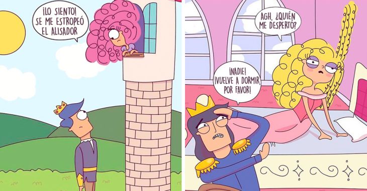 Esta ilustradora muestra los problemas de las princesas Disney si tuvieran el cabello rizado