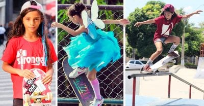 Conoce a ‘El hada del skate’; tiene 9 años y sus trucos con la patineta se han vuelto virales