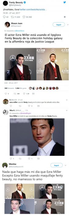 tuits sobre el lipstick de ezra miller