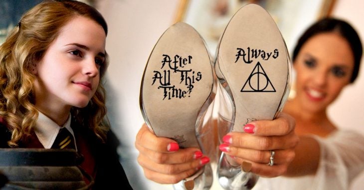 Estas zapatillas de boda llevan un mensaje oculto que son el sueño de toda fan de Harry potter