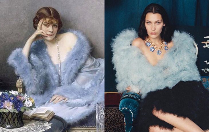  bella hadid y la dama en azul