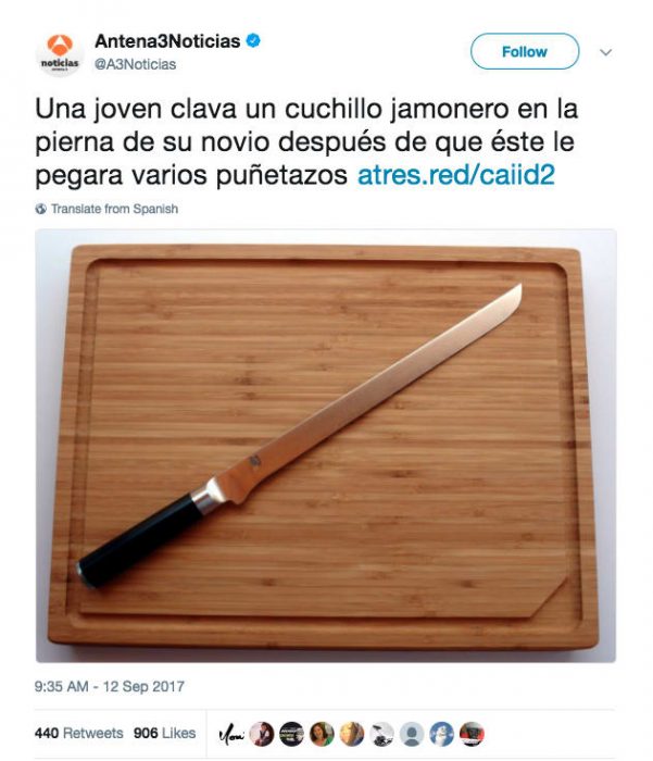 cuchillo sobre una tabla