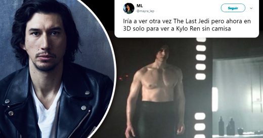 Adam Driver apareció sin camisa en la última entrega de Star Wars y sus bíceps enloquecen a Internet