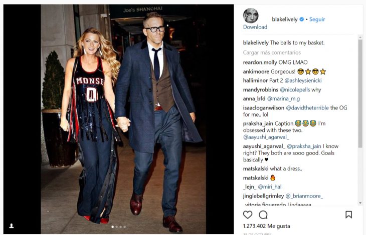 Blake Lively y Ryan Reynolds caminando tomados de la mano