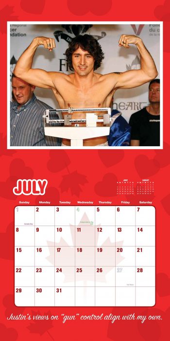 Calendario de Justin Trudeau 