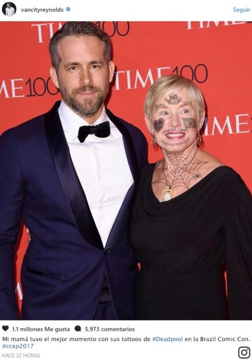 Instagram de Ryan Reynolds Troll su mamá