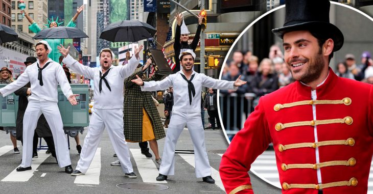 Zac Efron y Hugh Jackman detienen el tráfico en Nueva York con un increíble show